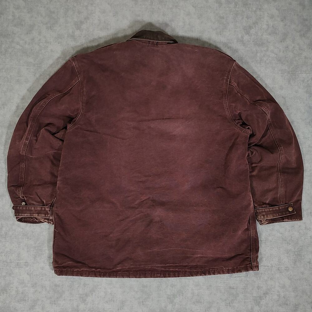 VTG 90s Carhartt C10BRG blanket lined utility canvas USA made work jacket mns XL - Picture 2 of 13